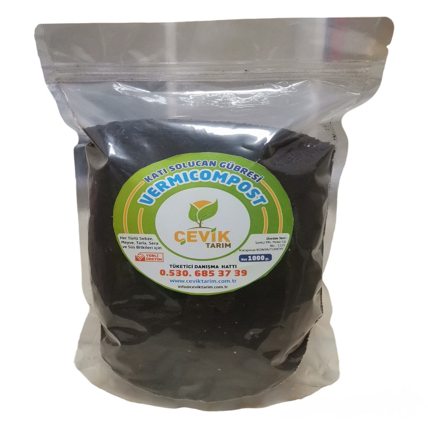 Katı Solucan Gübresi 1 KG – %100 Doğal Organik Toprak Düzenleyici